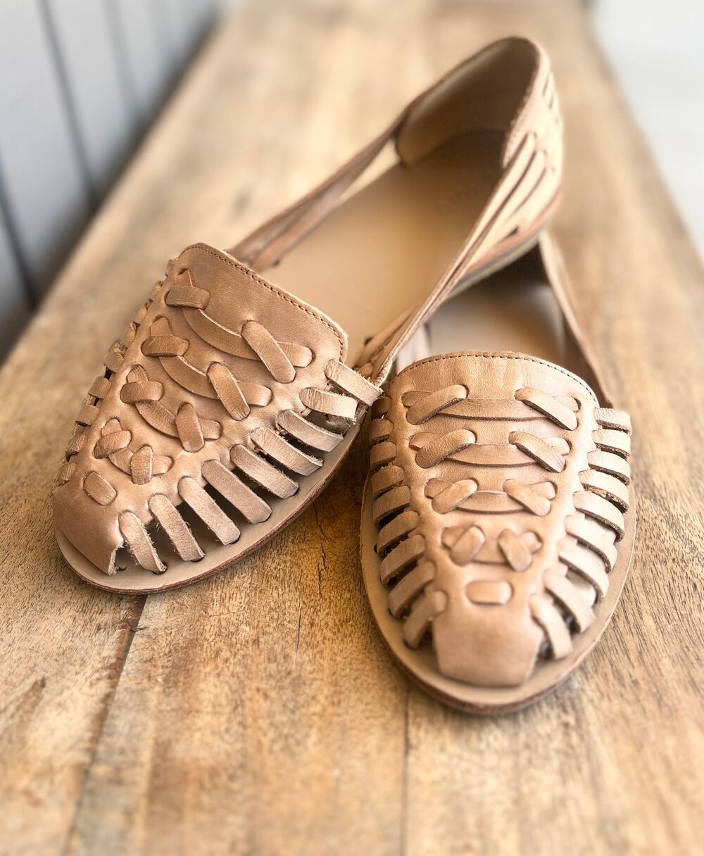 Nisolo Huarache Flats | Almond Woven Leather | Women's Size 7 | EUC - Picture 3 of 7